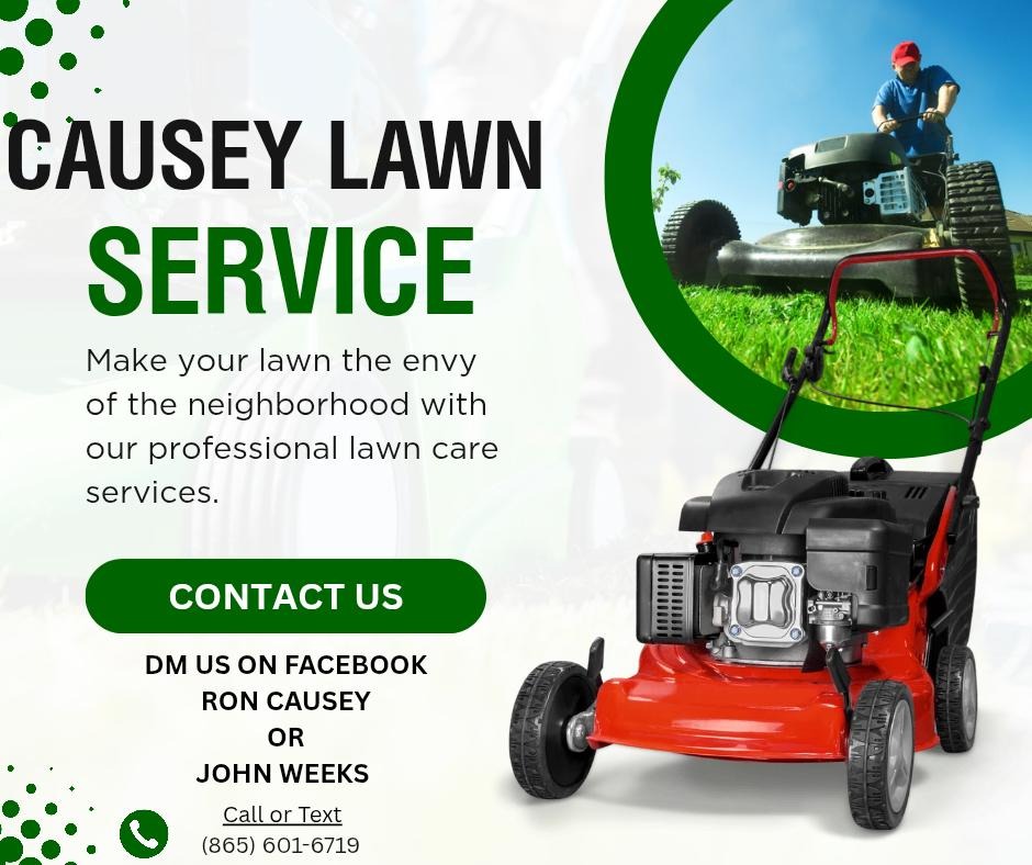 Causey Lawn Service flyer with contact information